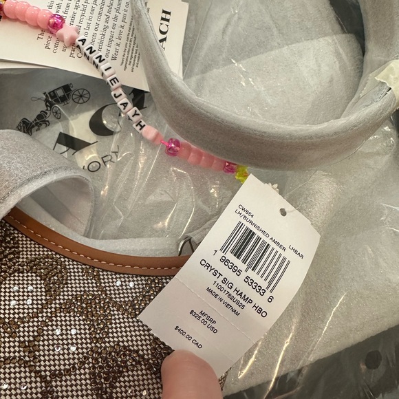 NWT Coach Hamptons Hobo Bag In Crystal Signature Jacquard (Sold Out Everywhere) - Picture 6 of 7